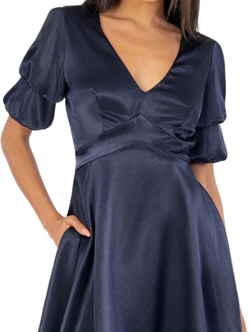 Speechless Satin Mini Navy Dress Junior Size 1